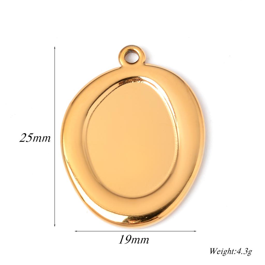 6pcs/lot Stainless Steel Charms Heart Round Irregular Blank Cabochon Pendant Base Diy Resin Cameo Jewelry Making