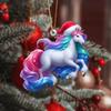 New Acrylic Flat Animal World Christmas Festival Party Pendant for Christmas Tree Decoration Pendant