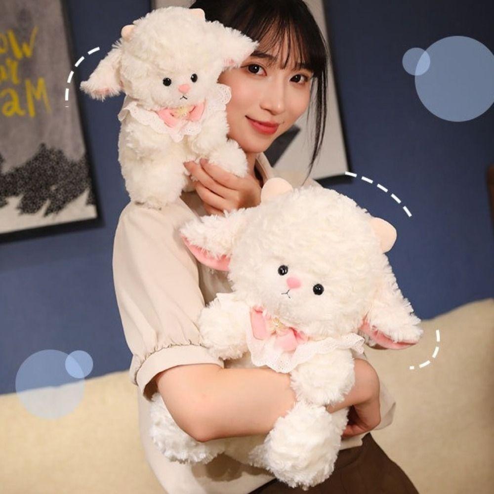 Soft Fluffy Lamb Plush Toy Cute Doll Plush Cuddle Pillow New Stuffed Animal Doll  Bedroom Decor