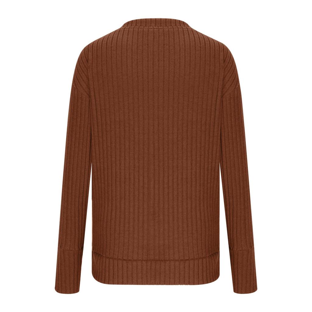 IHUASU Damenmode, lässig, Herbst und Winter, einfarbig, bedruckt, langärmelig, V-Ausschnitt, Blusen und Hemden