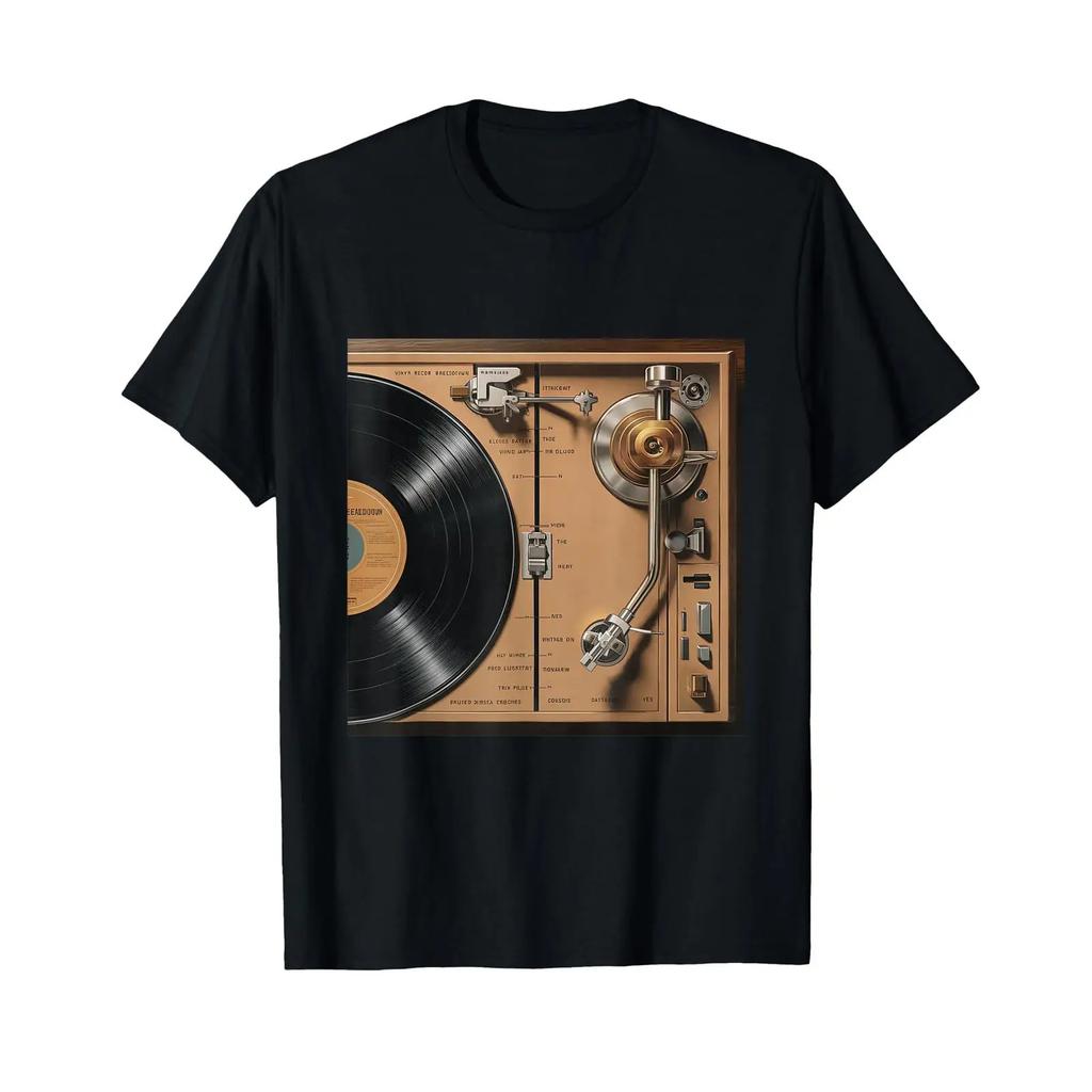 Old School Hip Hop Vinyl Record Turntable Anatomy T Shirt Vintage Streetwear Comfortable Graphic Designer Clothes Unisex