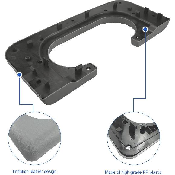 Center Console Cup Holder Armrest Replacement Pad Compatible With Ford F250 F350 F450 F550 1999-2010 Grey(Hard Plastic NOT Padded)