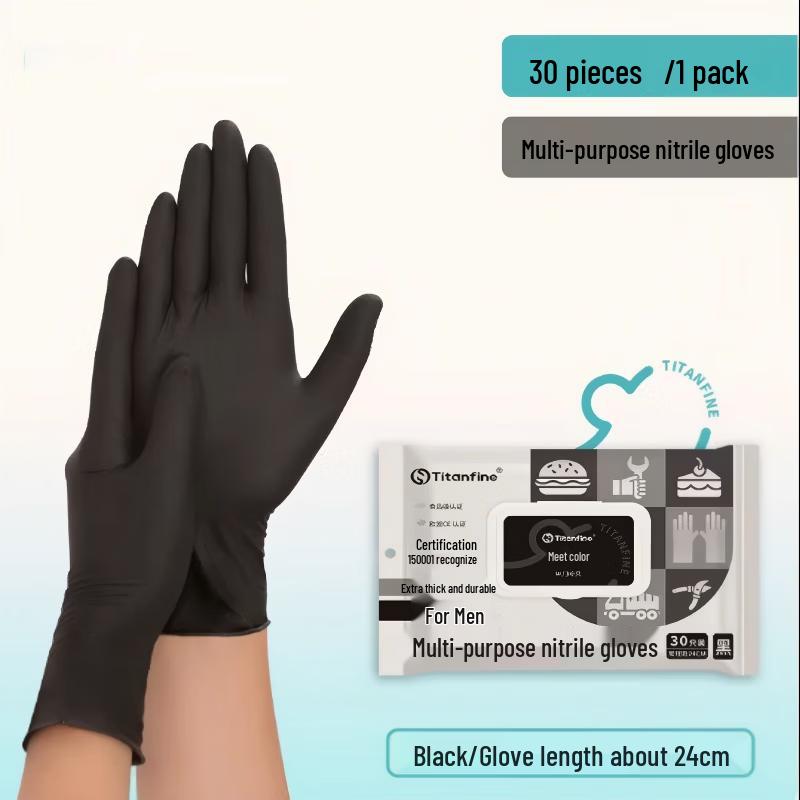 Star Rudder Black Nitrile Gloves