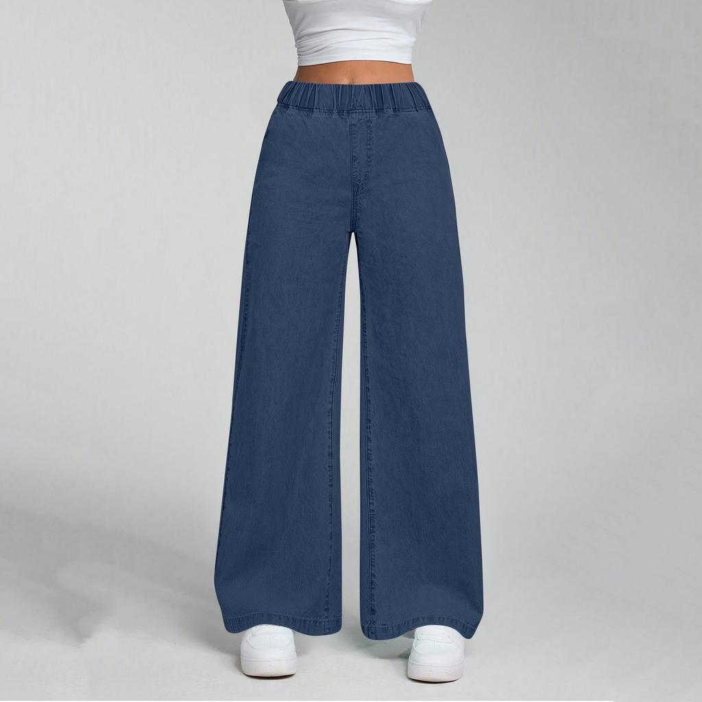 Women's High Waist Straight Leg Loose Casual Trousers Jeans