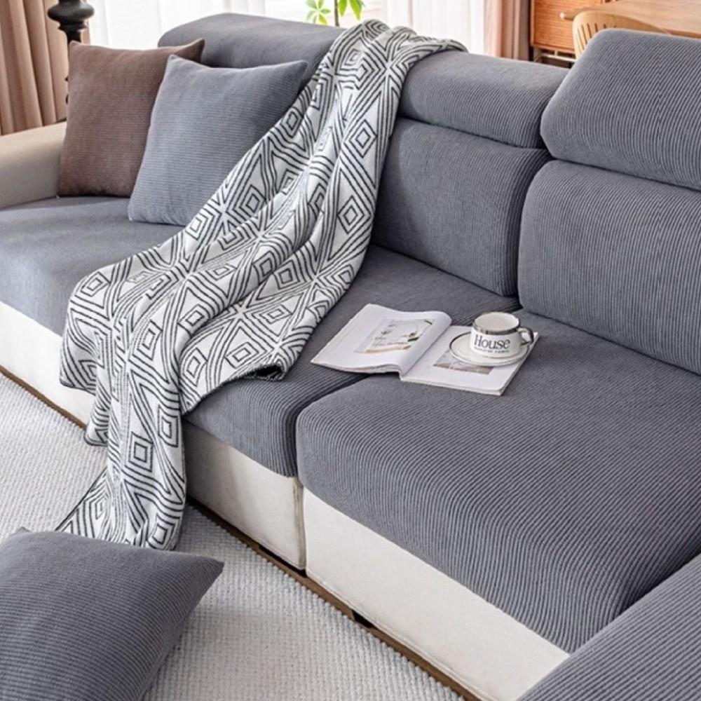 Anti-Kratz-Sofa-Überwurf Verdickt Elastisch Einfarbige Abnehmbare Couch-Abdeckungen Langlebiger Weicher Möbel-Schutz Schlafzimmer