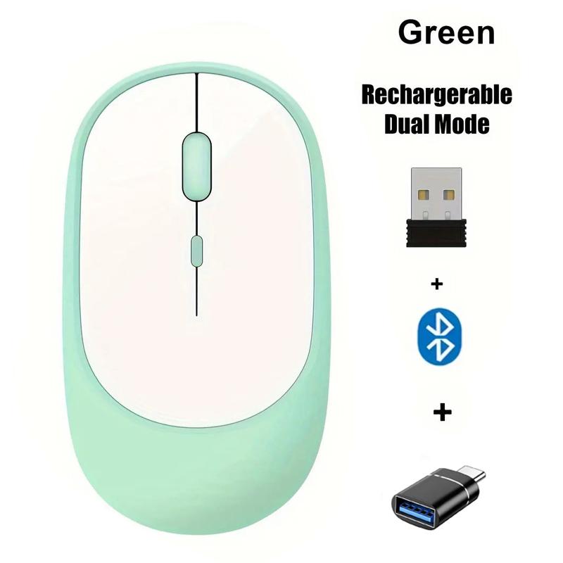Wireless Mouse Rechargeable Mouse Dual Modes Bluetooth-compatible 2.4G USB Mice For Computer Laptop Tablet Macbook Mause