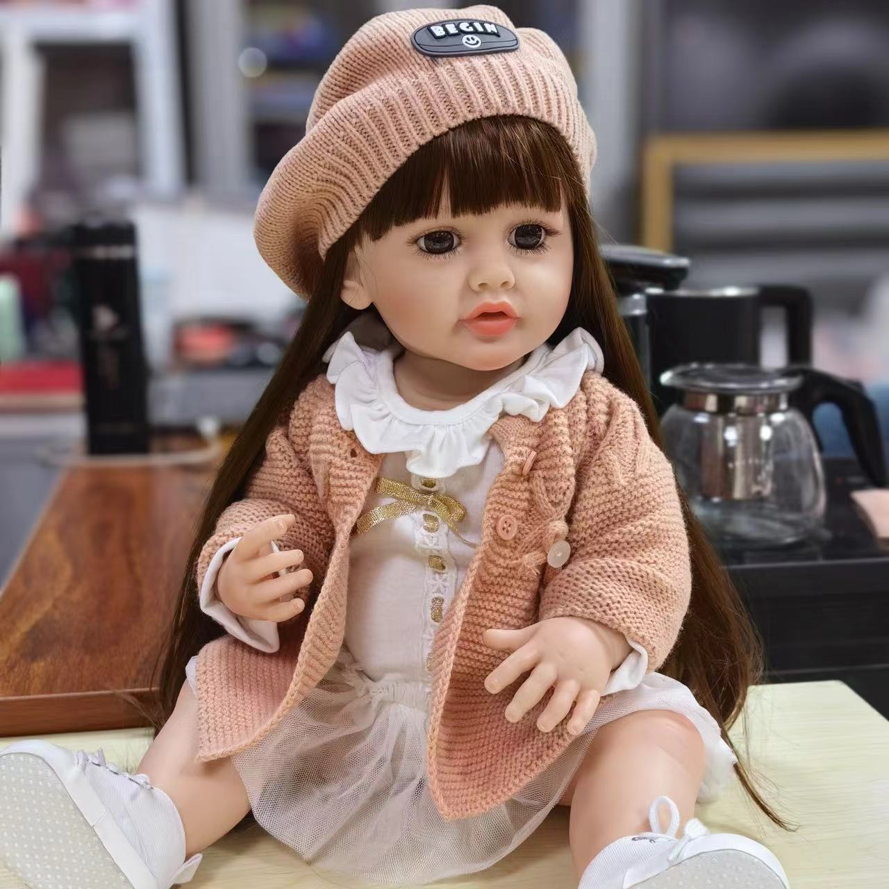 

Модная кукла Reborn для девочек, полностью силиконовая, виниловая, 22 дюйма, длинные волосы принцессы, сделай сам, реалистичные куклы для новорожденных, подарок на Рождество Bebe Reborn 22 inch about 55 cm