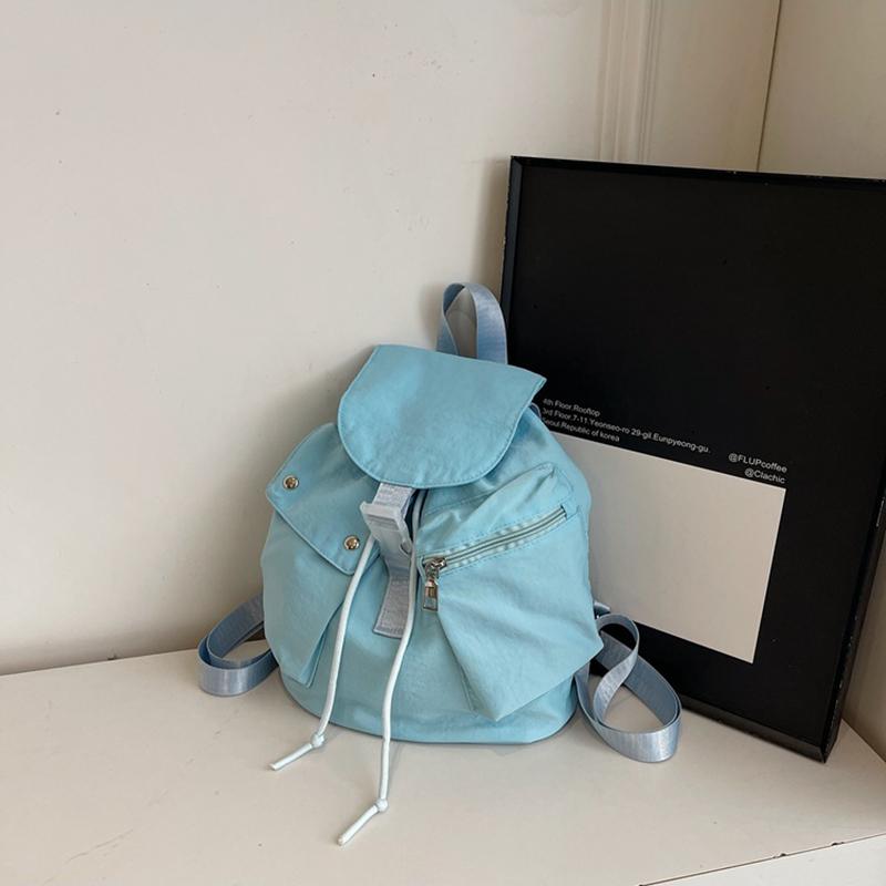 Women's Lightweight Nylon Candy Color Backpack Fashion Large Capacity Summer Travel Shoulder Bag Student Schoolbag For Outdoor Daily Use CLE