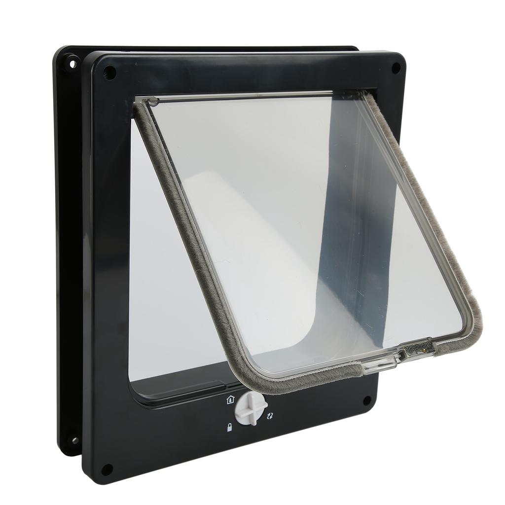 Pet Door Wearproof Automatic Window Closure Function Cat Interior Door for All Standard Interior Doors Black XL