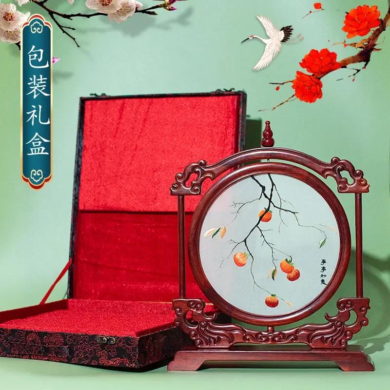 Suzhou Embroidery Living Room Decoration Advanced Sense Of Handicraft Office Decorative Screen Light Luxury Chinese Home Gift