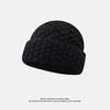 Thick Knitted Pineapple Pattern Beanie Autumn and Winter Solid Color Warm and Versatile Small Knitted Hat with Big Head Circumference and Face