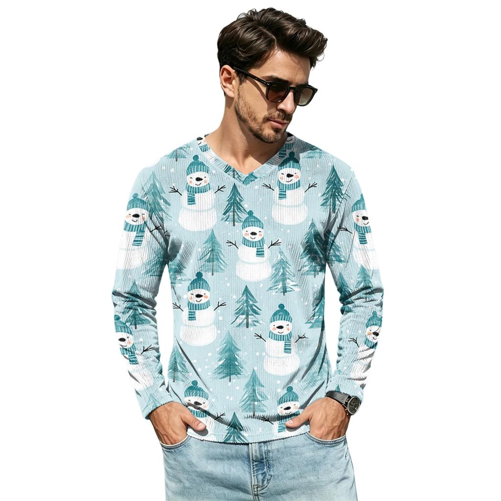 Men's Casual Loose Fit V-Neck Top