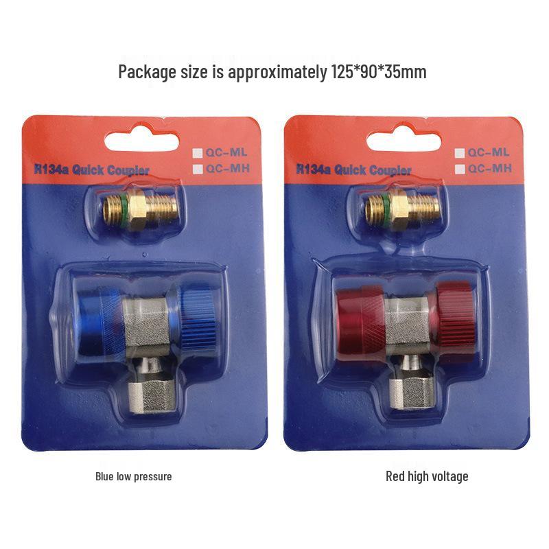 R134a Car AC Refrigerant Charging Quick Connector Adapter for High & Low Pressure