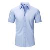 Men 4-Way Stretch Long Sleeve Open Front Shirt, Wrinkle Resistant Thin Business Casual Dress Shirt for Amazon Cross-border