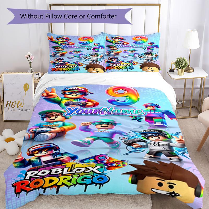 Roblox 324 Customize Your Name Bedding Set Breathable Duvet Cover with Pillowcases Home Decoration Birthday Gift