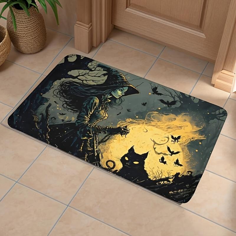 1PC Halloween skull Kitchen Rug Non-Slip Door Mat Pop design Bathroom Rug Bath Mat Carpet for Home Sink Laundry Decor