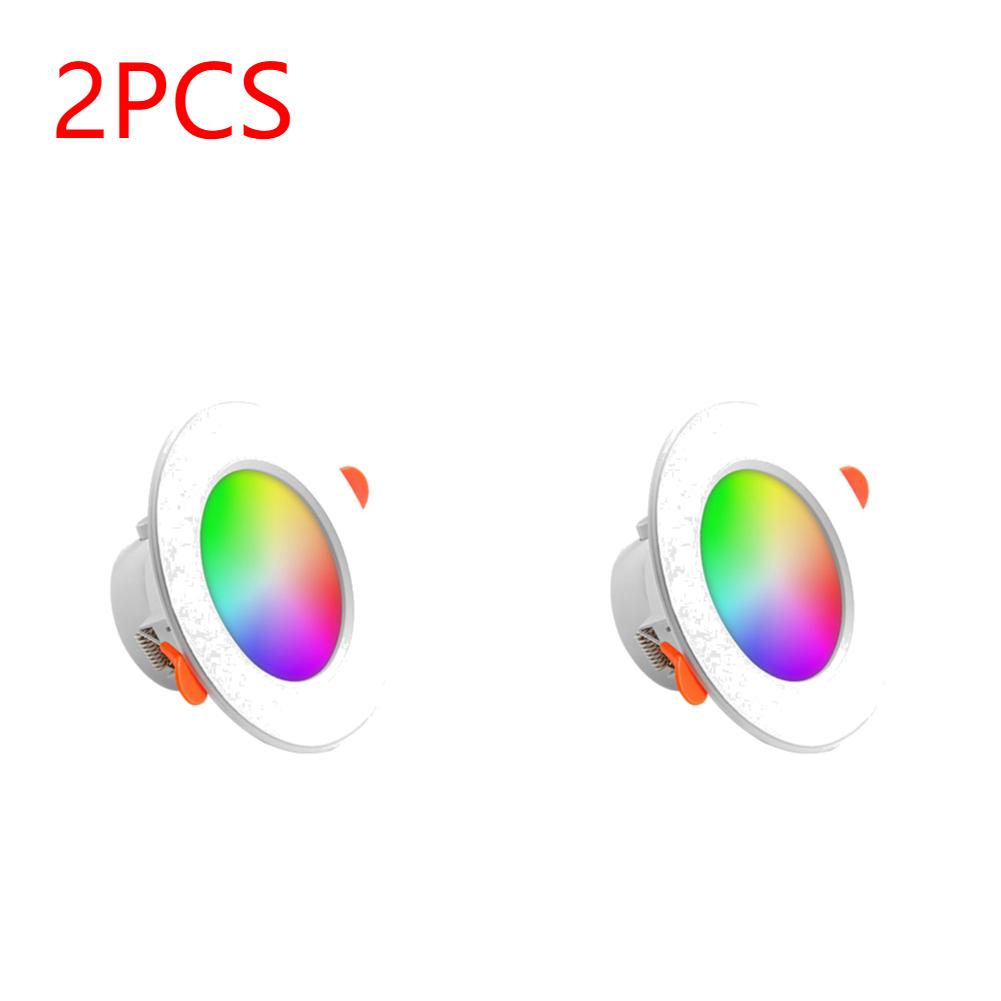 10 Вт RGB Умный точечный светильник с поддержкой Bluetooth Круглая панель 2700K-6500K Встраиваемый светильник для гостиной, спальни