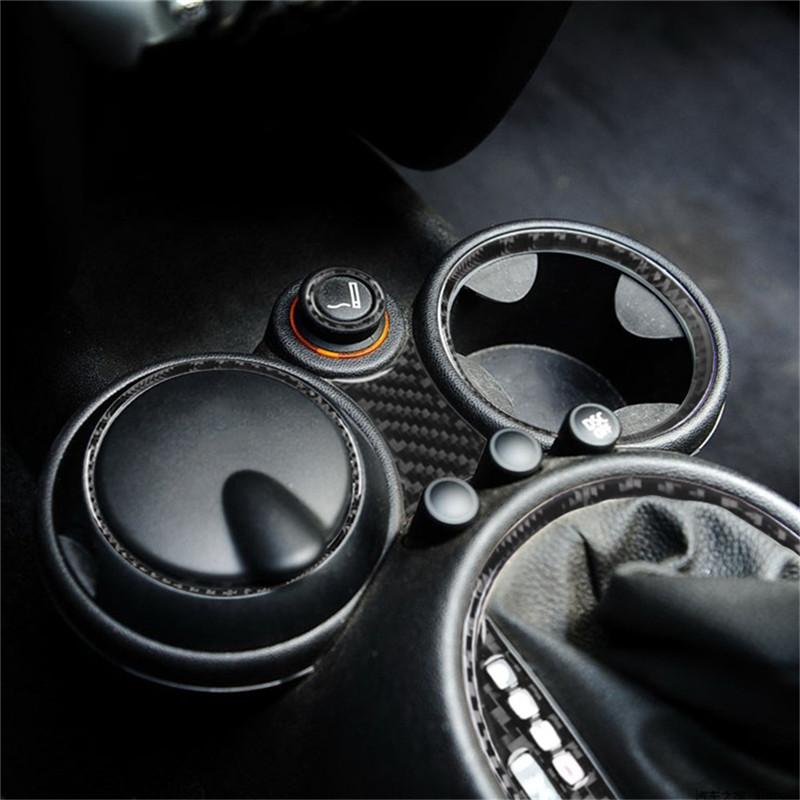 Carbon Fiber Car Central Handbrake Gear Shift Panel Trim Cover Stickers For BMW MINI Cooper R55 R56 R57 2007-2010 Accessories