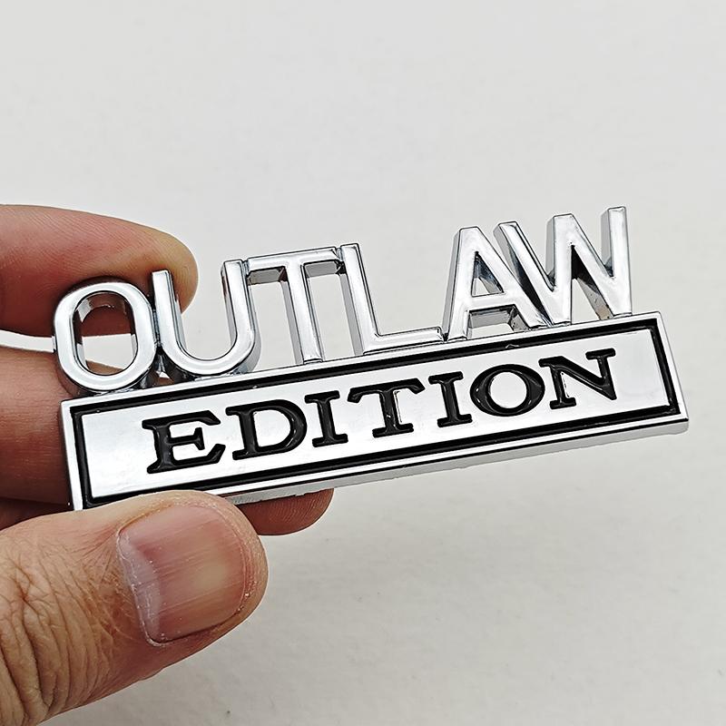 OUTLAW EDITION Metal Emblem Sticker Badge Fender Funny Decal Car Truck Replacement Door Decoration For Universal Car Motorcycle