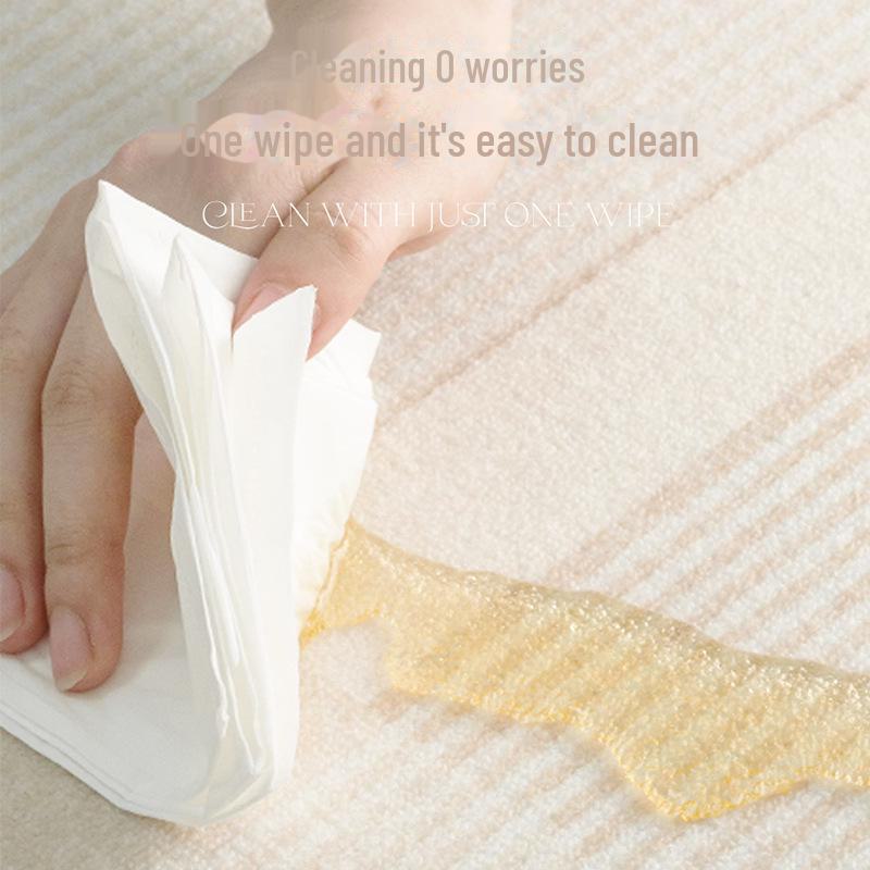 Covor de living crem cu bucle de catifea - impermeabil, decorațiuni dormitor și casă 2024