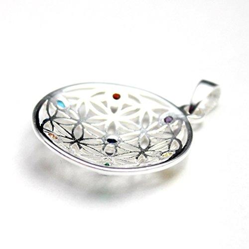 Flower of Life Divine Geometry Flower of Life Zirconia Pendant Pendant Top Silver 925