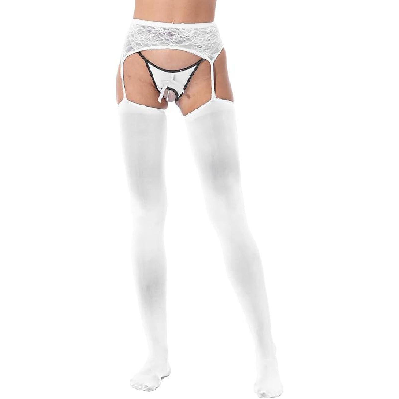 FEESHOW женские глянцевые колготки на подтяжках — фото 16