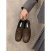 French flat-soled retro brown loafer single shoes women's shoes 2025 new spring and autumn black British style small leather shoes