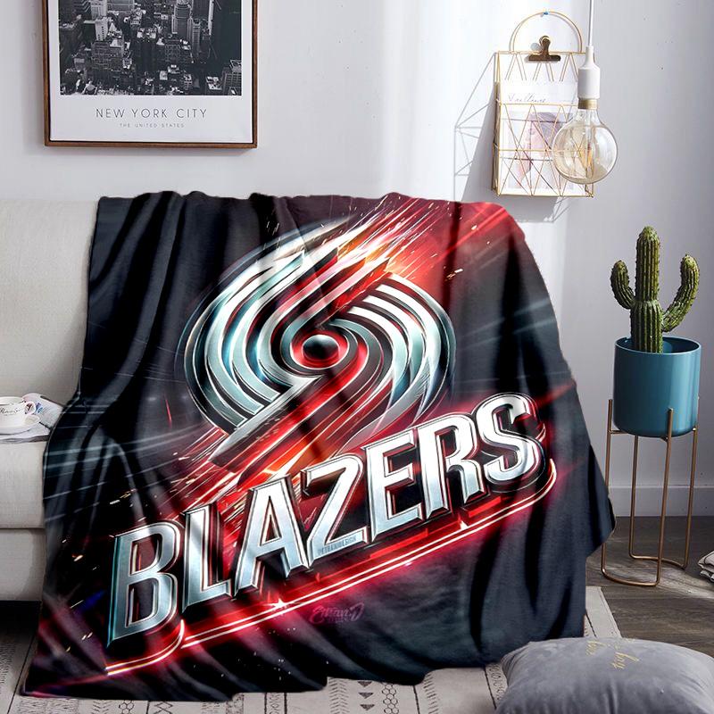Trail Blazers Logo Blanket Lightweight Flannel Bedding Blanket Perfect for Travel, Camping, Living Rooms, Offices, Sofas, Fan Christmas Gift