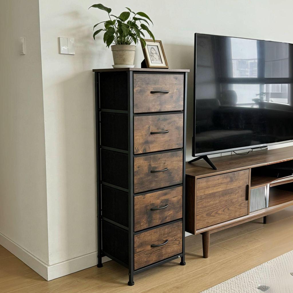 Retro Multi-layer Drawer Storage Cabinet for Living Room