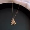 Collier pendentif cheval en cristal de luxe pour femme Pendentif animal en strass brillant Chaîne de clavicule élégante Bijoux de fête pour filles Cadeau