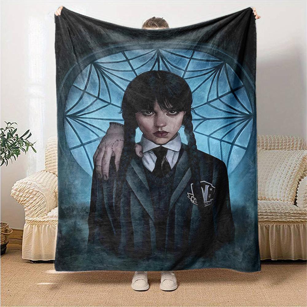 1pc Addams Family Wednesday3 Blanket, Gift, for Men and Women, Soft Blanket, Good for Sofa Bed Couch Travel, Lightweight Flannel Blanket