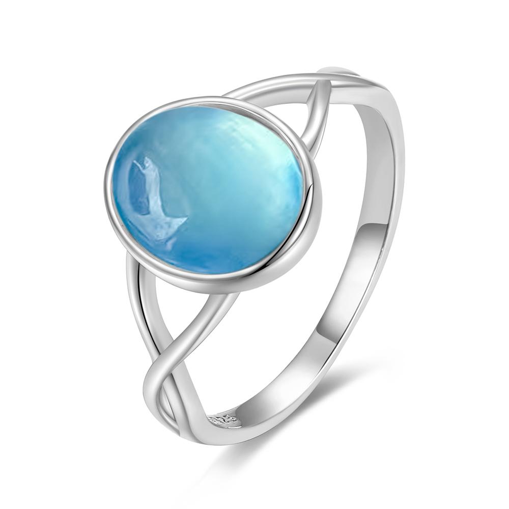 S925 Silver Moonstone Rings Simple Summer Rings Natural Stone With Blue Light Party Gifts Fine Jewelry Rings For Women