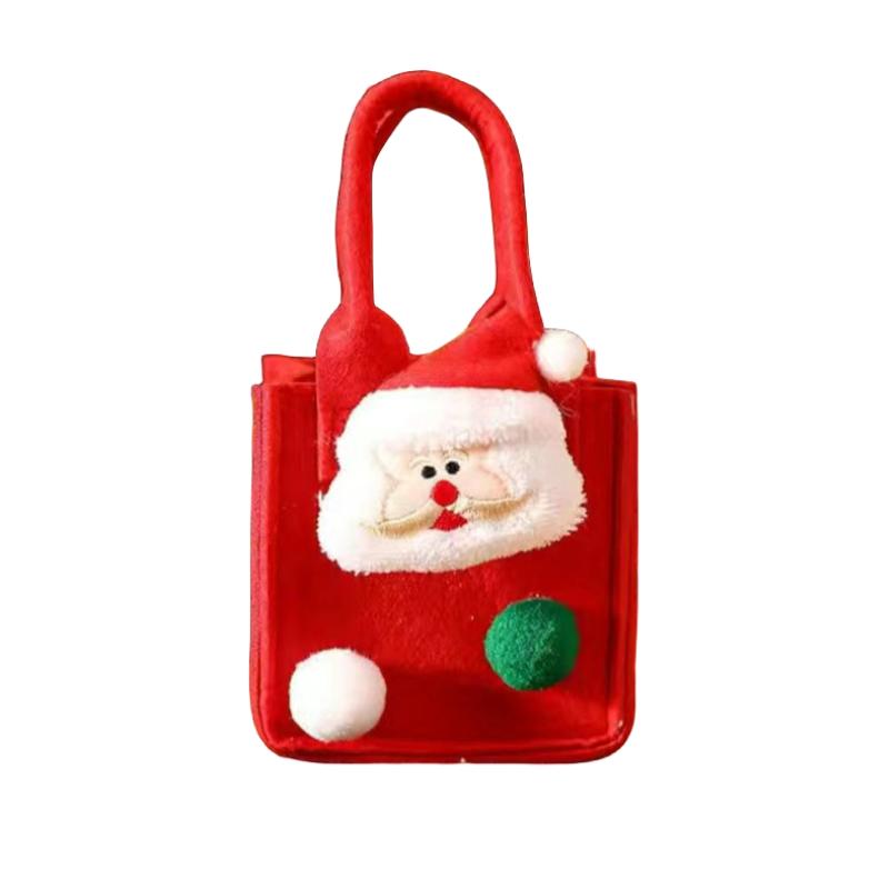 

Рождественская упаковка Яблочный пакет Нетканый материал Узор Санта-Клауса Конфетная сумочка Коробка красный