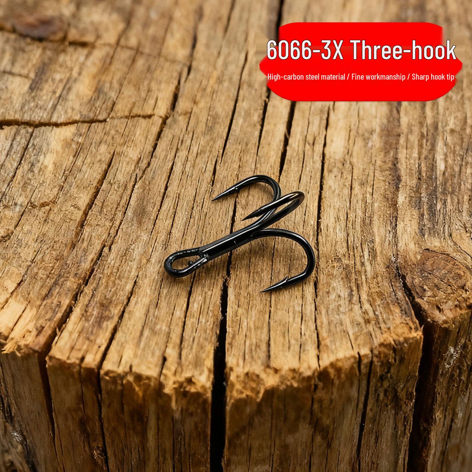 Large 6066-3X Treble Hook for Grass Carp & Bighead Fishing - Butterfly Spearfish Special 6#