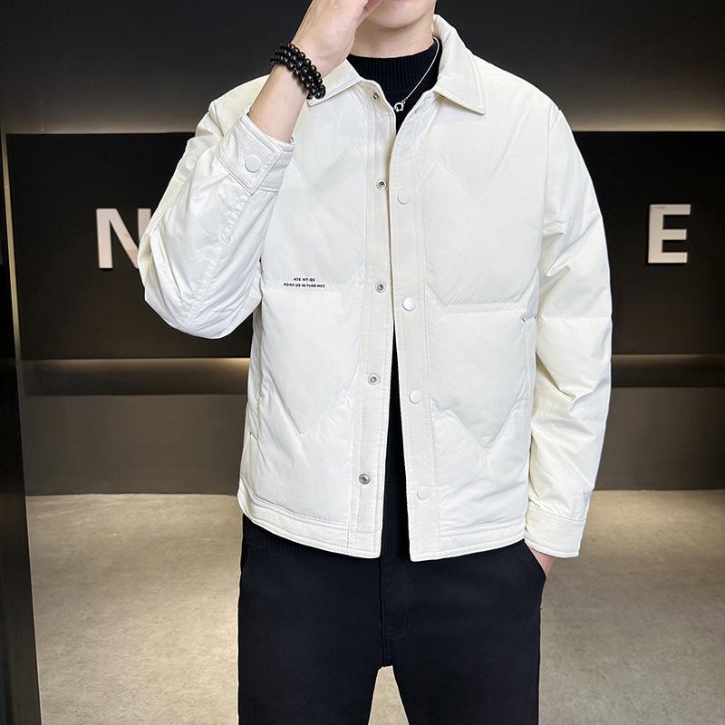 Men s 2025 Winter Slim Fit Casual Lapel Down Jacket - Korean Style 4XL