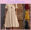 Vintage Cotton Linen Summer Dress With Pockets And Pleated Details For Women