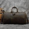 60cm Vintage Mens Leather Travel Bag Real Leather Weekender Bag Overnight Travelling Handbag For 3 Days  Business Travel