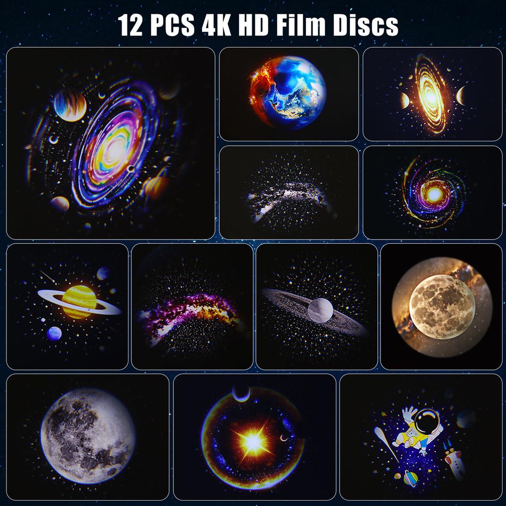 1PC Astronaut Galaxy Projection Night Light 360 °Adjustable Starry Sky Atmosphere Lamp for Ceiling Bedroom Decor Birthday Gift