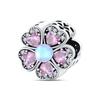 Spring copper Gem Butterfly Flower Pendant Suitable Compatible With Pandora Authentic Bracelets Diy Small Fresh Jewellery