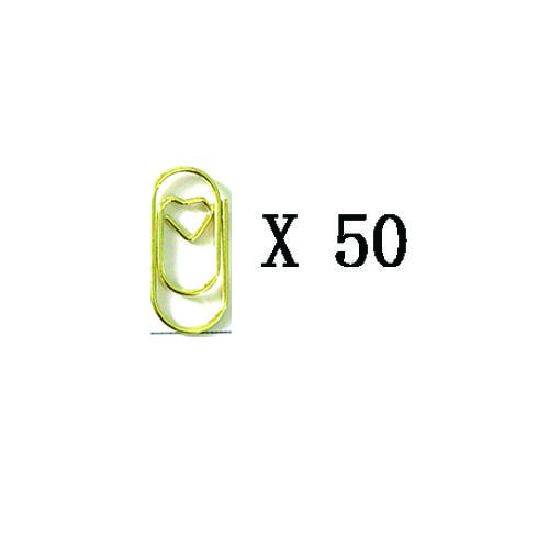 Kit 50 Peças Mini Clipes de Coração de Metal Material de Escritório Clipe de Papel É Fofo e Requintado, com Aparência e Praticidade