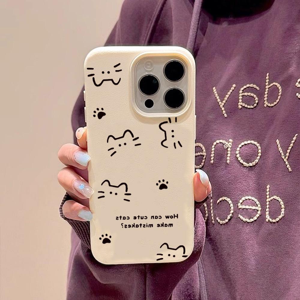 Phone Case for iPhone 11 13 XR XS Max Case iPhone 12 14 15 16 Pro Max 12 Pro 15 Plus Leather Painted Waterproof Drop-proof and Wear-resistant Cartoon