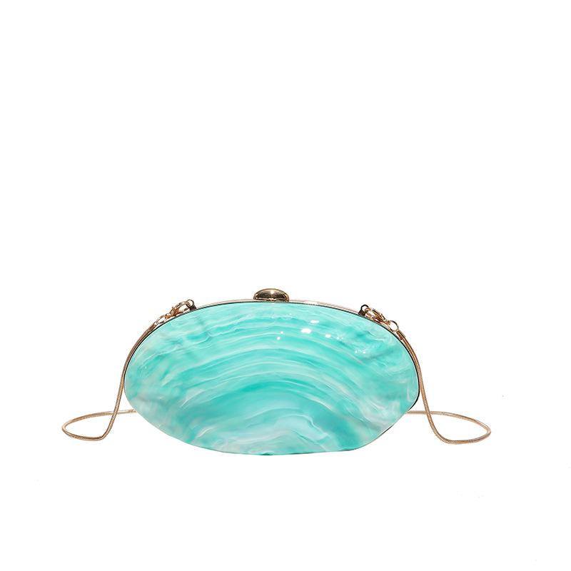 2025 Fashion New Shell Pattern Acrylic Frame Shoulder & Crossbody Bags Stylish Design Chains Exquisite Party Handbags for Women