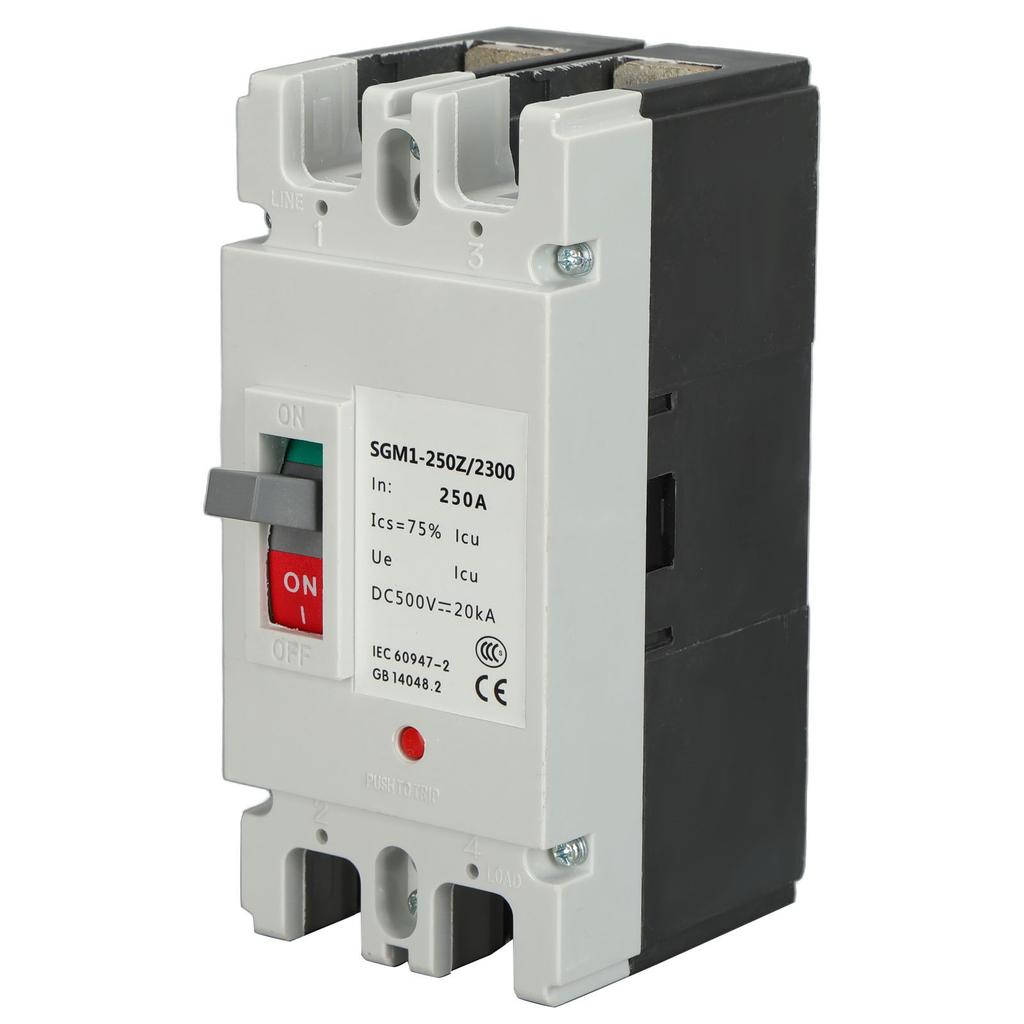 Circuit Breaker 2P MCCB Solar Battery  Switch Isolator Protector 250A 500V Circuit Breaker  Circuit Breaker