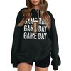 Women's Fashion Round Neck Long Sleeve Colorful Ligtning Rugby Letter Sweatshirt