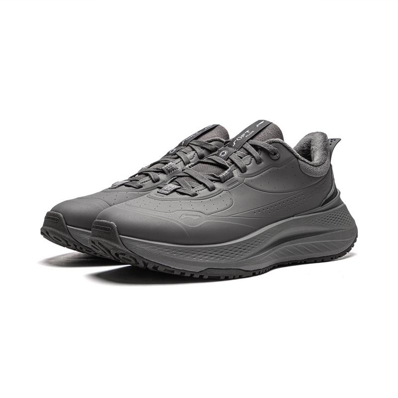 Li-Ning Soft Plus Fleece Comfortable Fashion Non-Slip Wear-Resistant Low-Top Casual Shoes Men sneaker Asphalt-Gray AGLU097-2