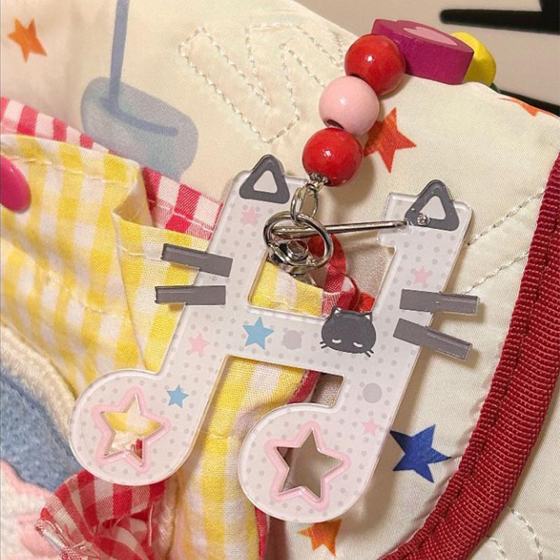 Cartoon Cute Musical Notes Carabiner Ins Acrylic Mobile Phone Pendant Backpack Hanging Handbook Decoration Gifts