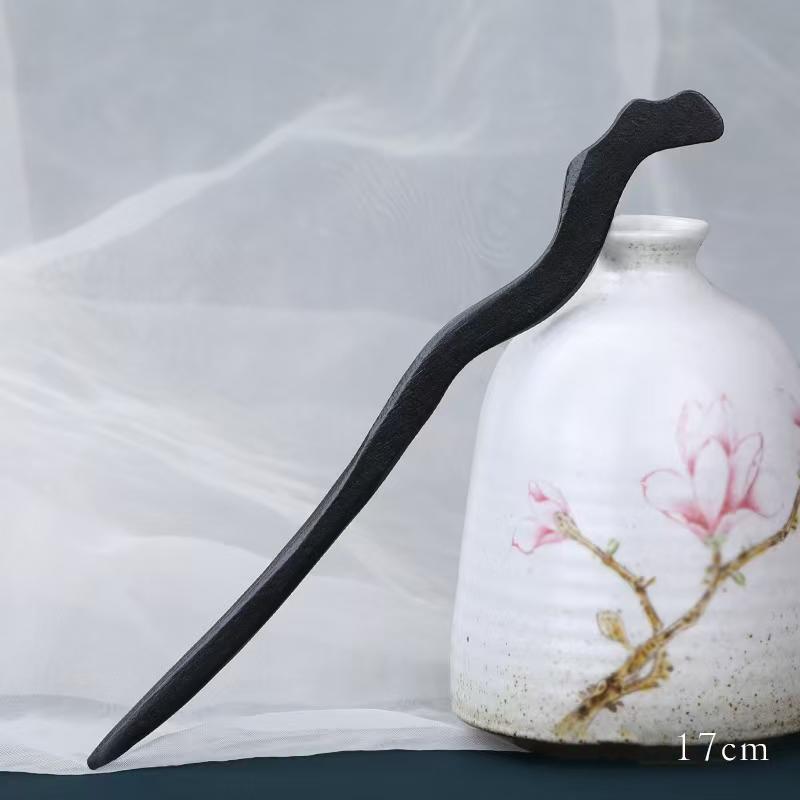 1pc Vintage Chinese Style Hair Accessory Wooden Sandalwood Hair Stick Disc Hair Tools Simple Women's Hair Accessory Hair Needle