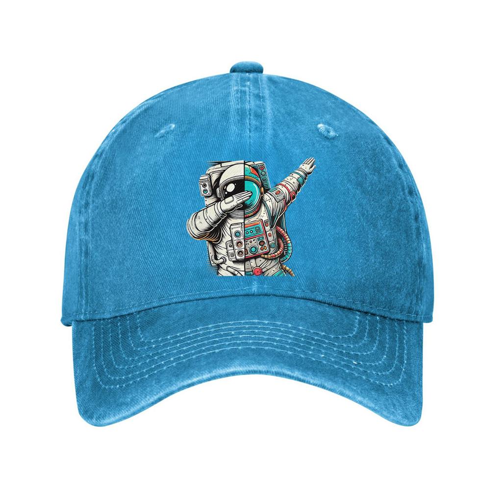 Dabbing Astronaut Baseball Cap Unisex Cotton Adjustable Dad Hat Space Graphic Casual Sun Protection
