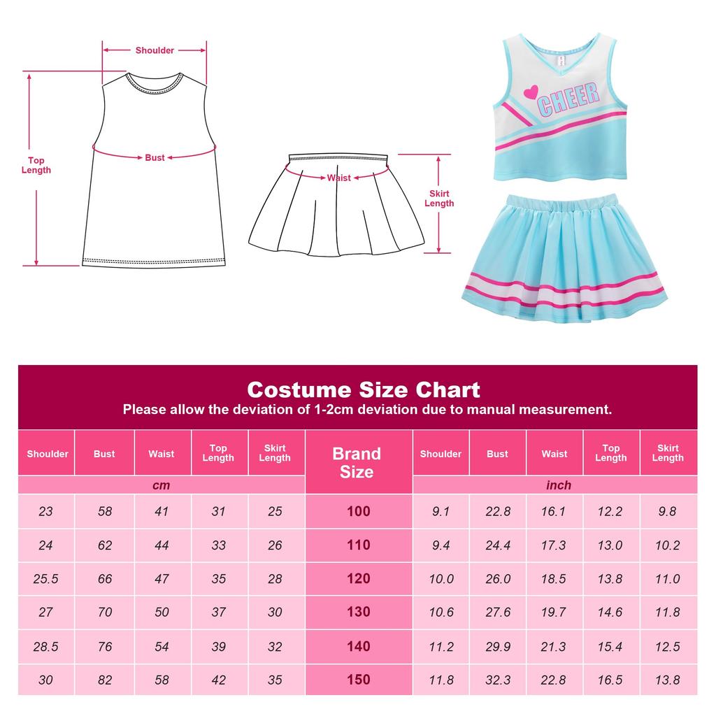 ReliBeauty Kültürel ve Okul Etkinlikleri İçin Ponponlu Cosplay Kostümü Saç Kurdeleli Beden 120 Kız Çocuk, Cadılar Bayramı, Noel, Partiler, Festivaller,