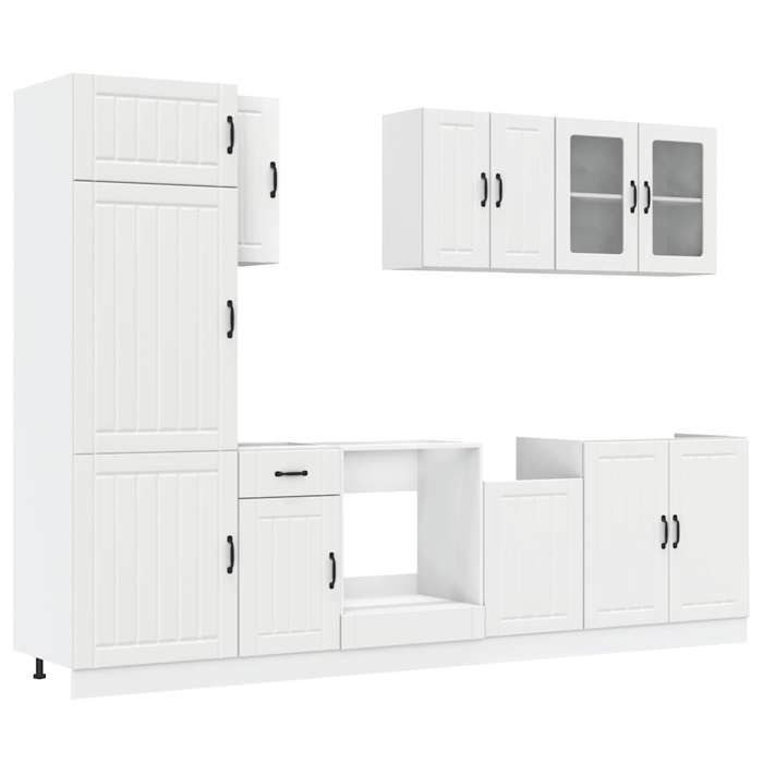 VidaXL Ensemble de 8 meubles de cuisine "Lucca" en bois d'ingénierie blanc 3314801
